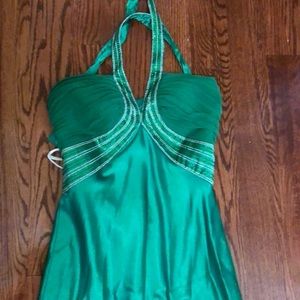 Bedazzled Green Silk dress